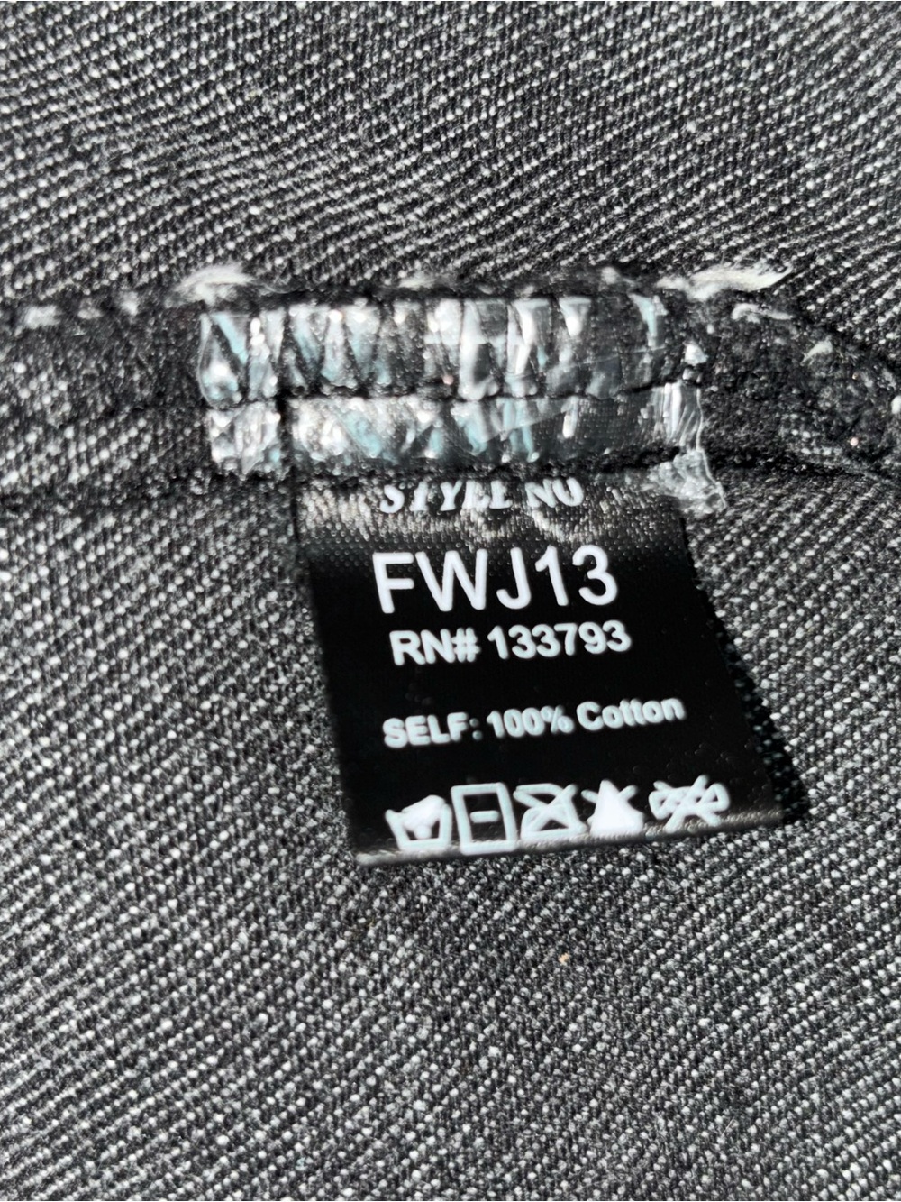 POL Washed Black Studded Oversized Denim Jacket Distressed Size M - Picture 10 of 10